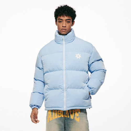 A11SLAVE徽章印花面包棉服情侣