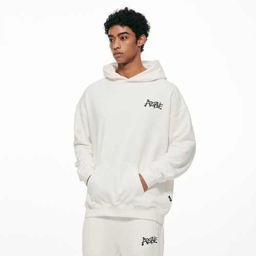 A11SLAVE刺绣草写男女卫衣帽衫