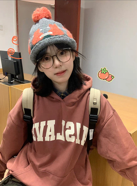 A11SLAVE秋冬美式复古字母印花水洗连帽卫衣男女休闲潮流情侣帽衫