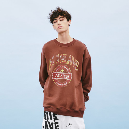 a11slave复古嘻哈印花卫衣情侣装