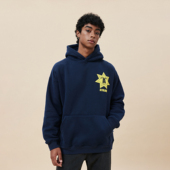 A11SLAVE徽章印花加绒卫衣秋冬百搭宽松男女情侣国潮美式 街头帽衫