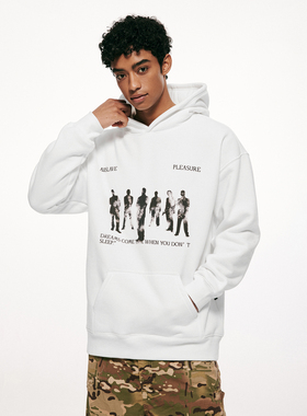 A11SLAVE幻影人像印花美式复古卫衣秋冬百搭潮牌男女情侣国潮帽衫