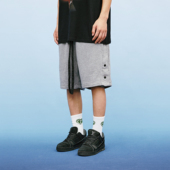 系带宽松潮流吊档飘带潮牌五分裤 A11SLAVE 拼接毛圈排扣短裤