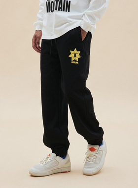 A11SLAVE徽章基础卫裤男女潮牌宽松简约美式垂坠运动休闲直筒长裤