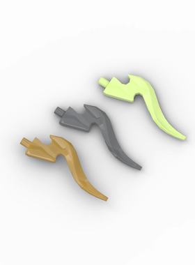 兼容 18395 国产科技教育积木零件 异形火焰 波浪弯刃小颗粒