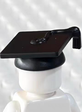 LEGO乐高 92814 毕业季 毕业生 通用 人仔穿戴 帽子 头发 博士帽