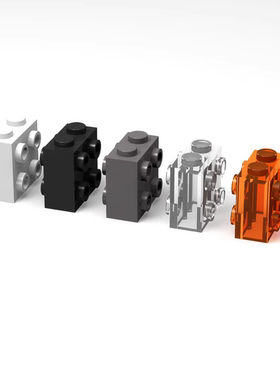 小颗粒积木MOC 80796 1×2×2双面带凸点砖拼装玩具配件零件连接