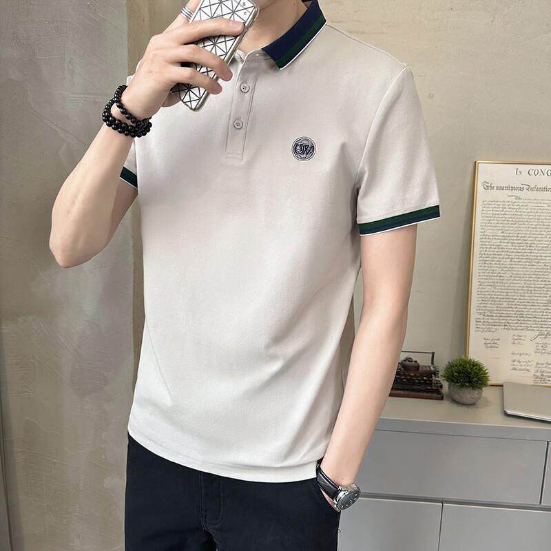 冰丝polo衫男短袖夏季薄款修身珠地棉夏装上衣高级感翻领半袖T恤