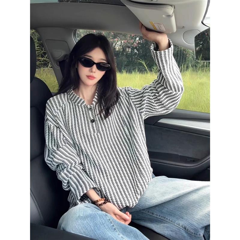 美式复古亨利领长袖T恤男春秋款潮牌卫衣情侣休闲百搭打底衫上衣