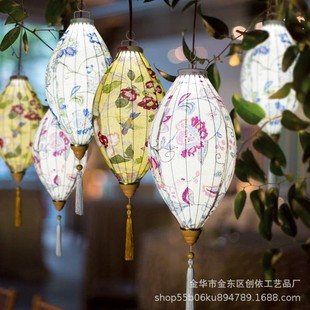 中国风橄榄灯笼越南中式婚礼婚庆场景布置花灯绸缎户外防水灯装饰