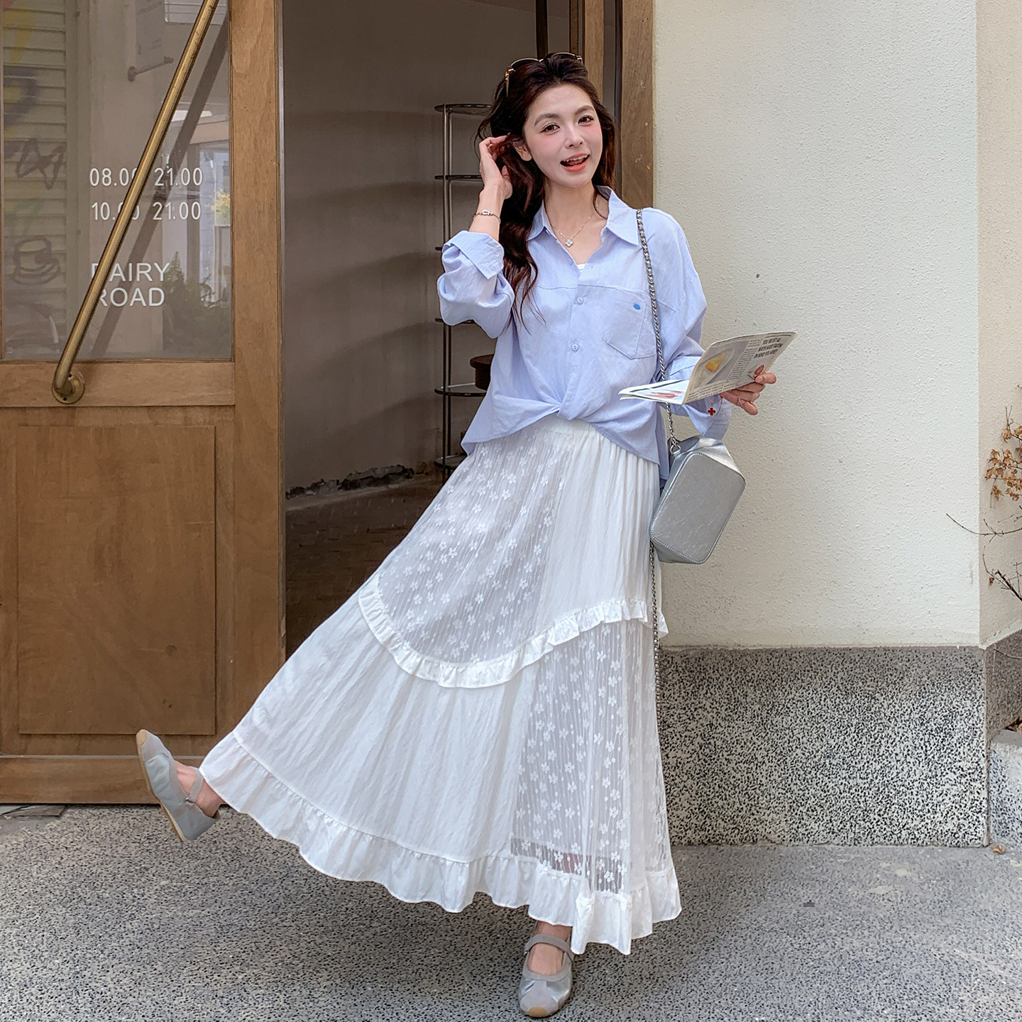 2026现货衬衣+半裙+背心三件套282-8206-P155-K225,女装套装/套裙,浙宝282