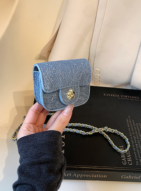 今年流行菱格迷你小方包包女式2025新款潮小众设计链条斜挎零钱包