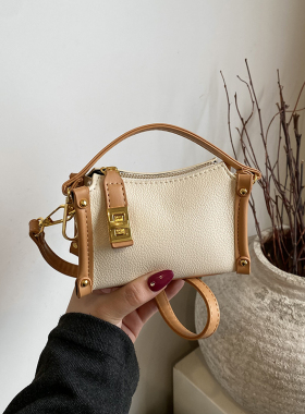 儿童包包复古字母迷你手提包时尚女童斜挎包洋气金属扣装饰手提包