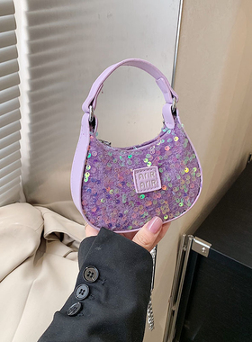 女童包包2025新款小公主斜挎包儿童小女孩手拎包宝宝亮片零钱挎包