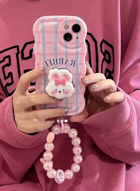 格子兔子适用华为mate70pro+手机壳硅胶pura70p50女款nova13pro12小众荣耀300pro/200/magic7/6/5防摔x60ix40