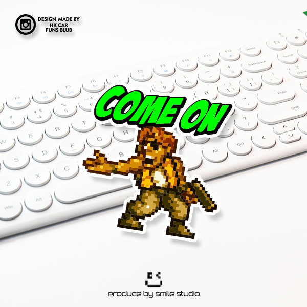 搞笑合金游戏像素反光车贴come on汽车摩托电动车头盔划痕防水贴