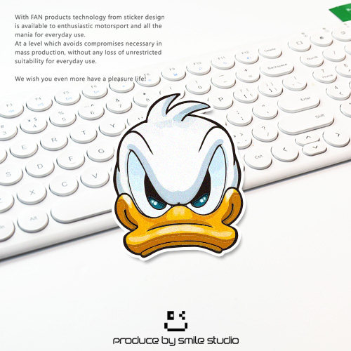 豆豆车贴 动漫卡通鸭头愤怒反光车贴 个性车身车尾防水装饰车贴