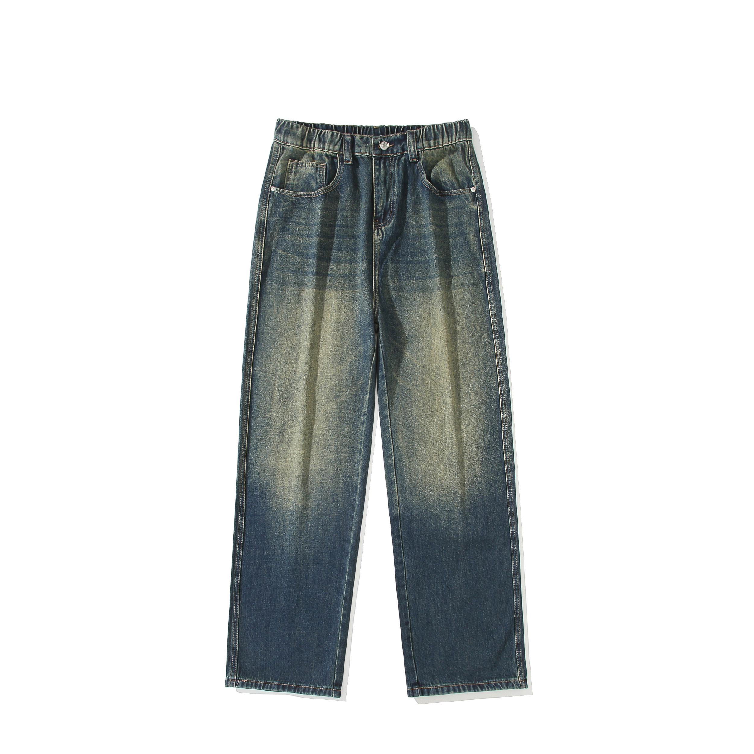 2026春秋牛仔裤男士春款直筒宽松休闲裤男生潮牌高街复古蓝色长裤