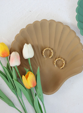 ins贝壳托盘雕花摆件北欧