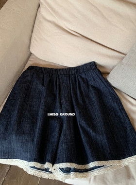 imiss蕾丝花边阔腿短裤女夏季2025新款设计感小众宽松休闲裤80695