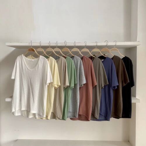 bluepops多色百搭韩版显瘦T恤