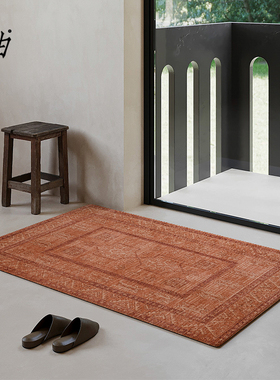 寻由埃特勒塔民族风复古入户门地垫进门客厅玄关地毯家用耐脏防滑