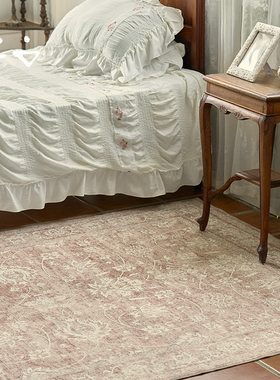 寻由清泉花上复古民族风地毯客厅沙发茶几毯卧室床边毯美式可机洗