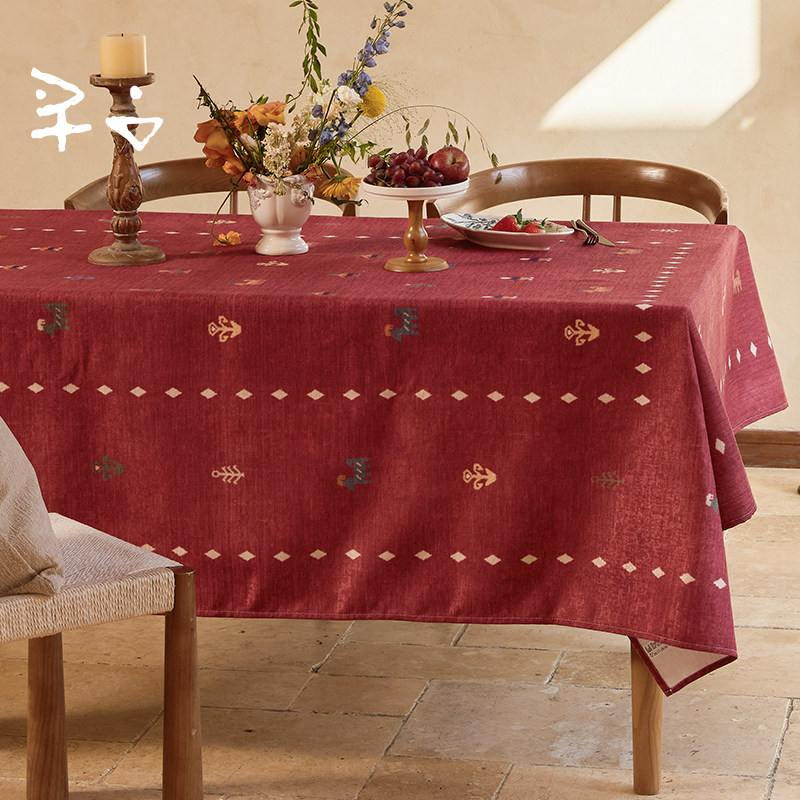 寻由民族风复古餐厅桌罩餐桌布家用桌面垫防水防油轻奢高级感圣诞,居家布艺,桌布,淘宝优惠券,粉丝福利购,淘宝优惠卷