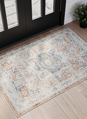 寻由民族风入户门地毯古董美式复古进门玄关地垫家用防滑脚垫定制