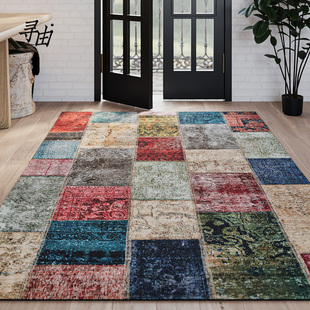 寻由部落日记民族风入户门地毯复古进门玄关地垫家用防滑圈绒脚垫