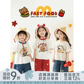 短袖 时尚 多件套潮 轻薄透气七分牛仔裤 幼悠女童百变熊堡堡系列夏季