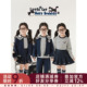 春秋百搭条纹T恤云柔双面直筒裤 幼悠 女童海军学院套装 翻领棒球服