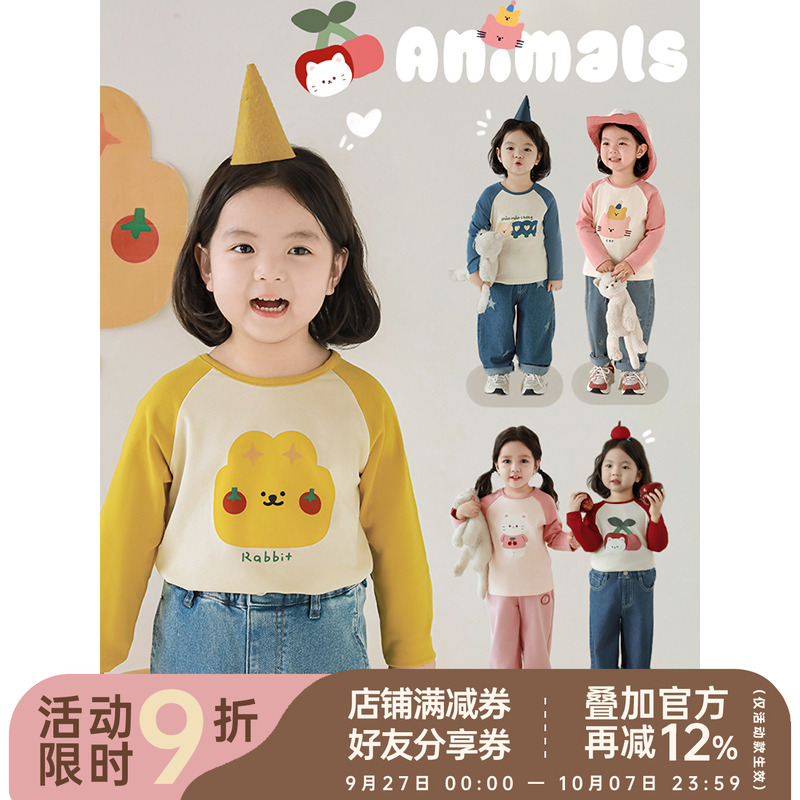 幼悠新款春季长袖T恤女童