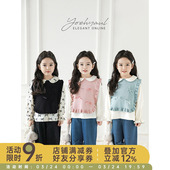 幼悠女童立体蝴蝶结木耳边毛衣背心2026春季 甜美可爱圆领套头马甲