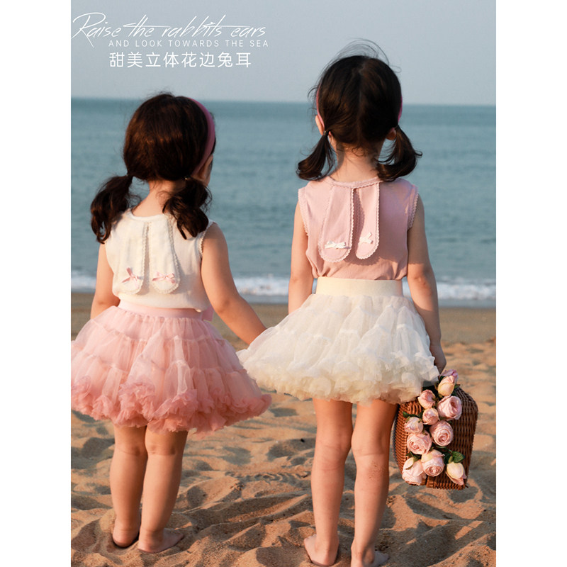 幼悠 女童无袖T恤2025夏装洋气背心韩版森系可爱兔耳朵小宝宝上衣,童装/婴儿装/亲子装,背心吊带,淘宝优惠券,粉丝福利购,淘宝优惠卷