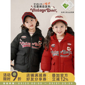 幼悠女童杜邦三防安安贴布绣标中长款 防风保暖外套潮 加厚棉服冬季