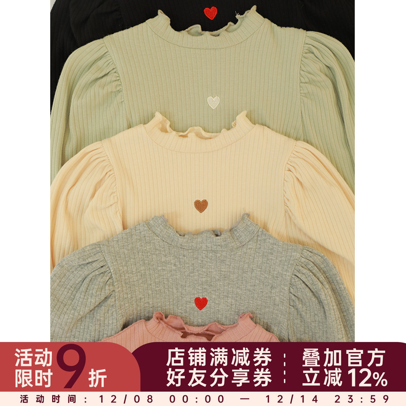 泡泡袖长袖打底衫幼悠简约