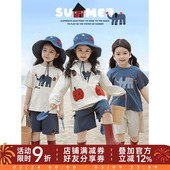 潮 五分短裤 幼悠女童轻盈防晒系列夏季 隔热遮光连帽防晒衣宽松短袖