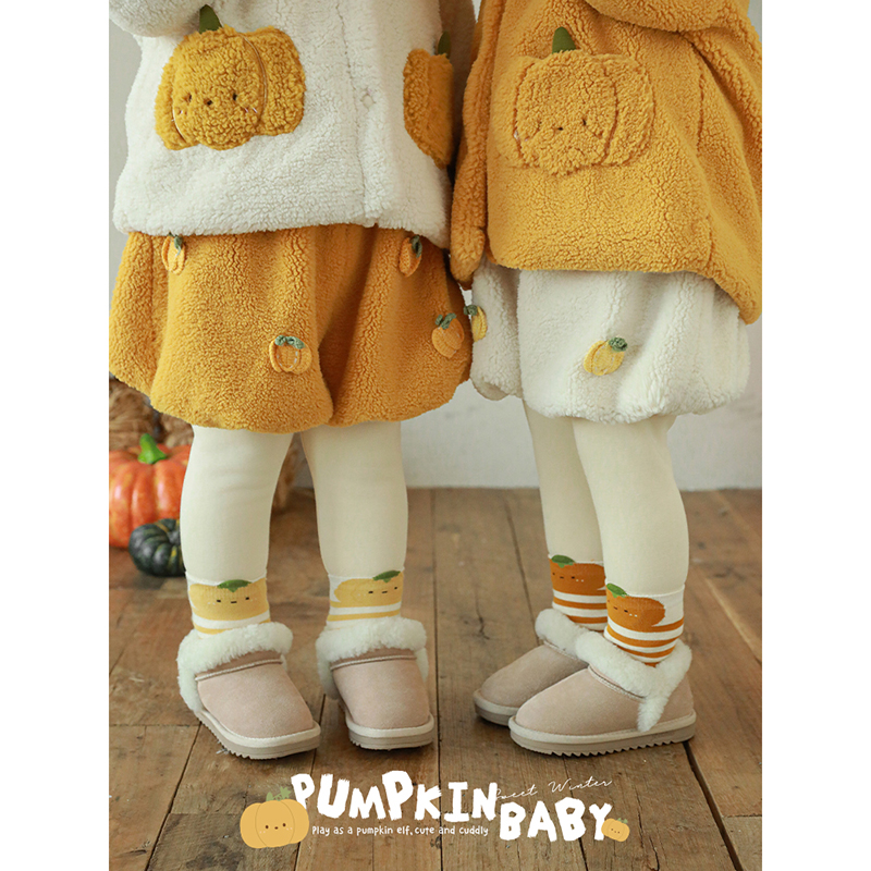 幼悠女童加绒加厚假两件花苞打底裤冬季蓬松绵软保暖抗寒休闲裤子