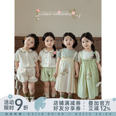 笼T恤前后两穿娃娃衫 泡泡袖 多件套 女童小兔碎花系列夏2025季 幼悠