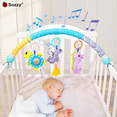 SOZZY新生儿床铃床挂婴儿推车挂件 宝宝音乐车夹摇铃安全座椅玩具