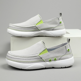 低帮轻便徒步帆布鞋 外贸男士 懒人鞋 一脚蹬防滑透气休闲男鞋 男 夏季