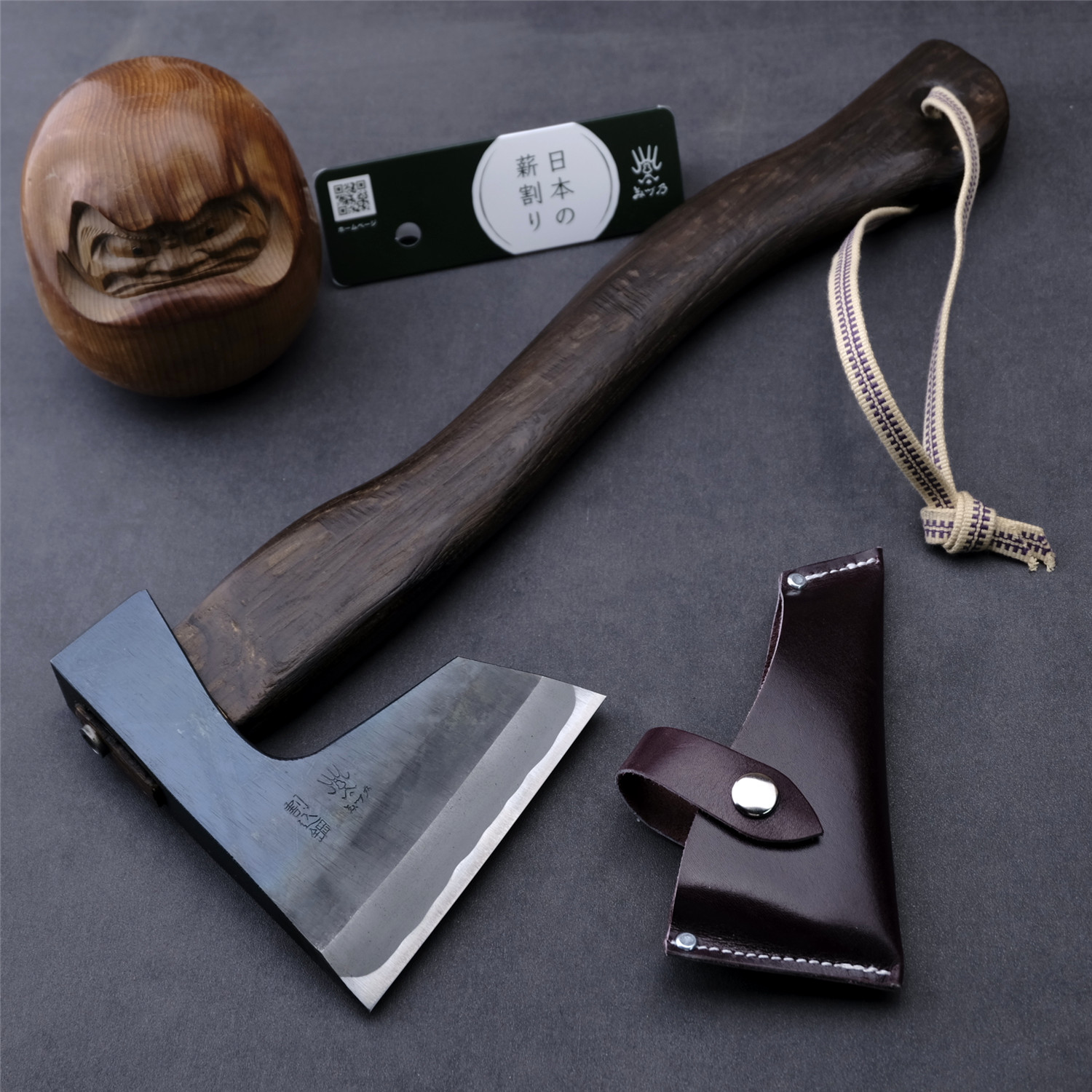 水野地钺斧木工木雕砍柴劈柴开山户外野营斧子斧头　日本夹钢锻打