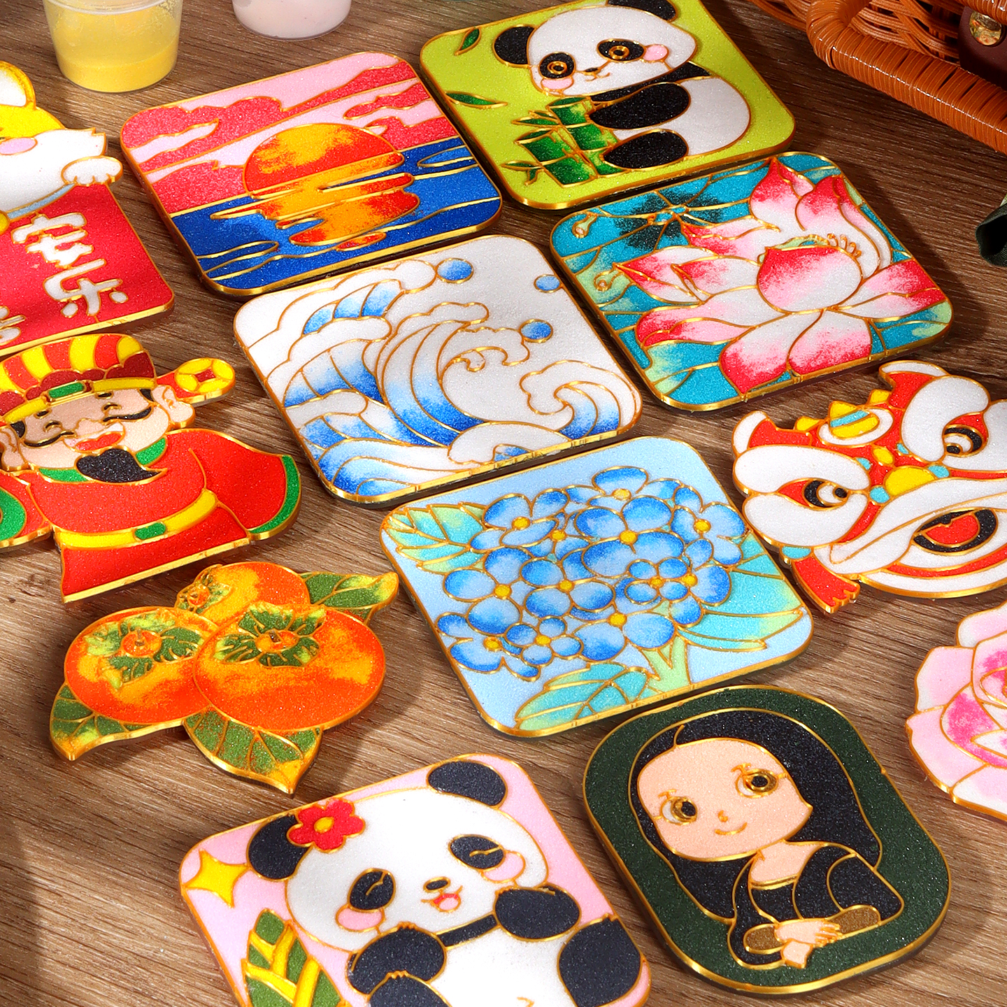 免掐丝珐琅冰箱贴磁吸2025新款diy非遗文创冰箱贴手工活动小礼物