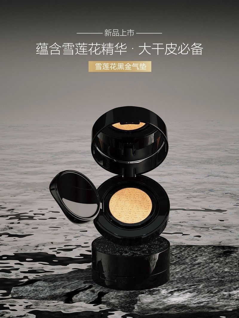 TO&FOR雪莲花黑金水光气垫BB霜轻薄遮瑕隔离控油提亮肤色保湿粉底