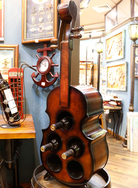 欧式风小提琴厘米酒庄创意摆件