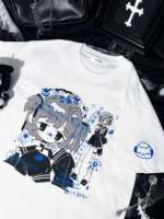 Summer Communication: Original pure cotton otaku Cutie subculture printed short-sleeved T-shirt, cute Japanese-style transparent moon thumbnail 2