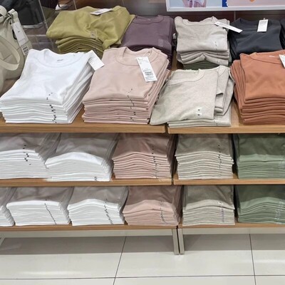 日系 合作款女装大师T圆领T恤短袖正肩素色白体T25春夏新款474404