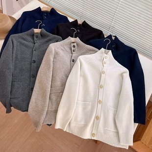 日单男女装舒芙蕾针织毛衣开衫2025冬季新款宽松毛衫外套 480023