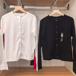 长袖 2026春新款 打底衫 针织衫 484939 女装 485717 提花罗纹印花开衫